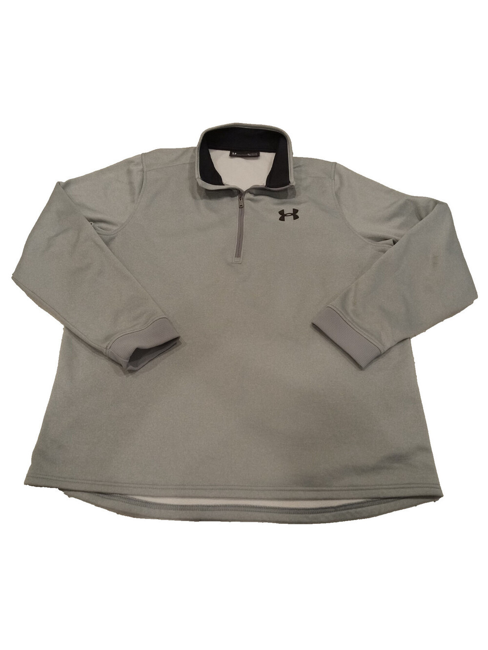Under Armour ColdGear Pullover Mens XL Gray Black Contrast Collar 1/4 Zip XL